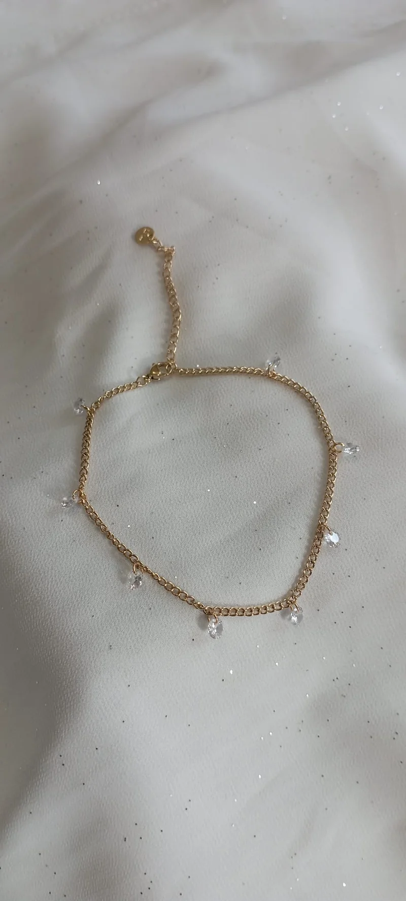 Chaîne de cheville Strass Gold