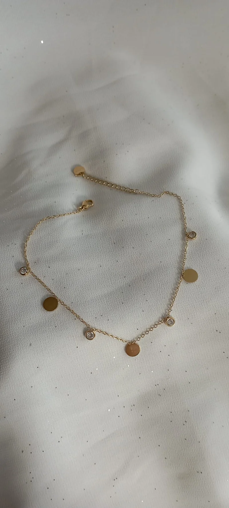 Chaîne de cheville Strass rond
