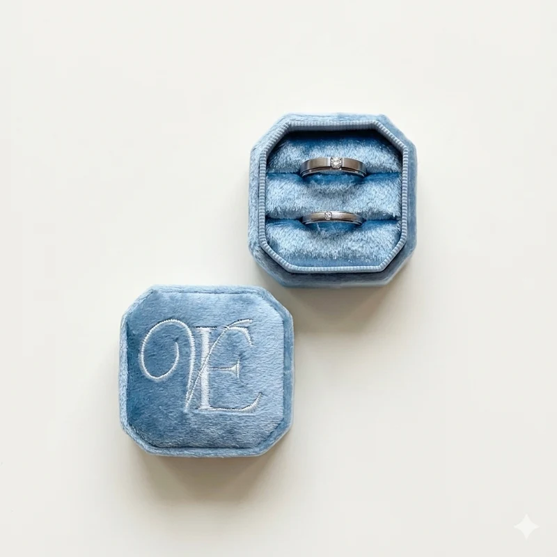 Forever Initial Velvet Ring Box