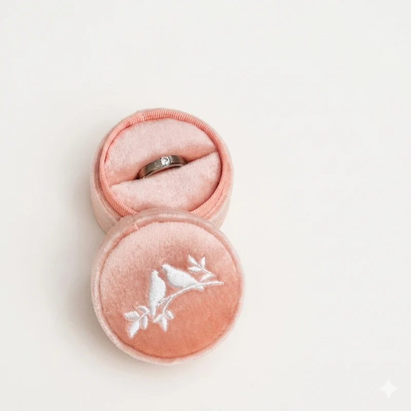 Forever Initial Velvet Ring Box