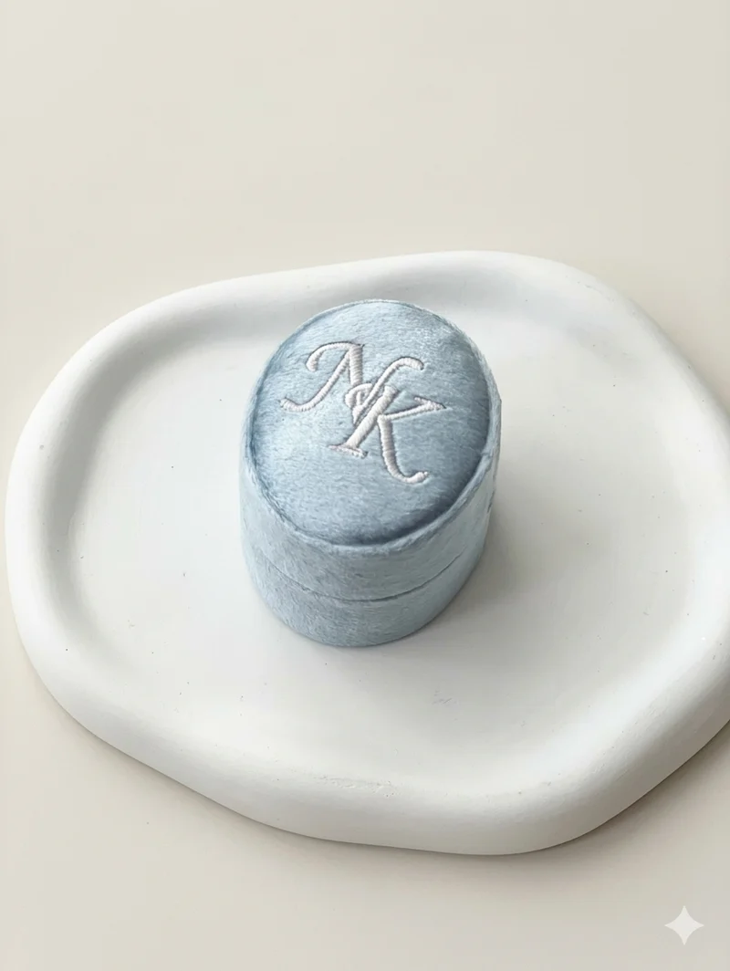 Forever Initial Velvet Ring Box