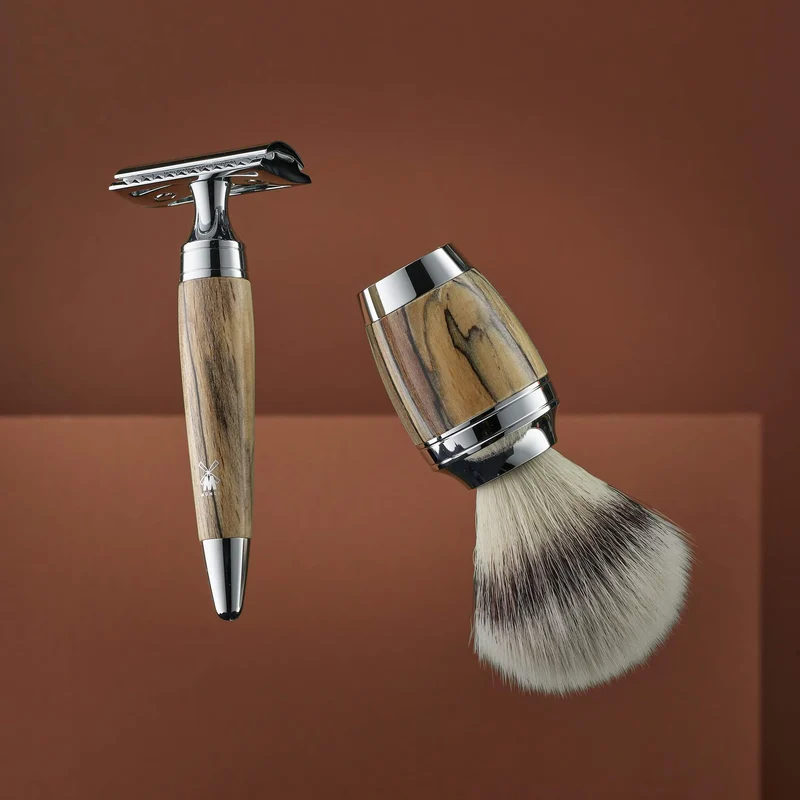 Stylo Safety Razor Shaving Set 3-Piece - Spalted beech