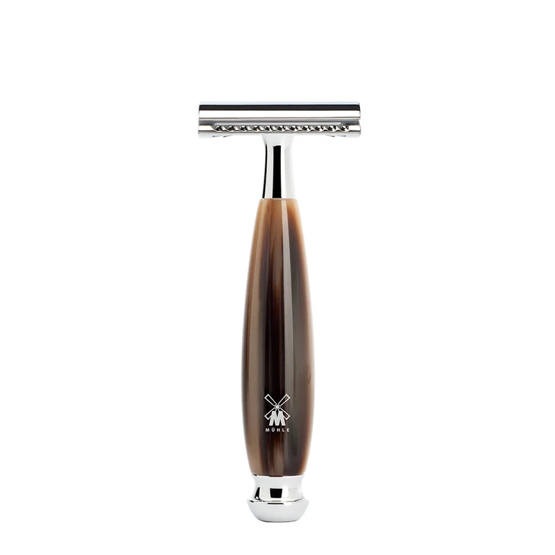 Vivo Safety Razor Shaving Set 4-Piece - Horn Brown
