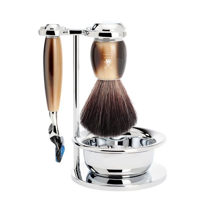 Vivo Fusion Shaving Set 4-Piece - Horn Brown