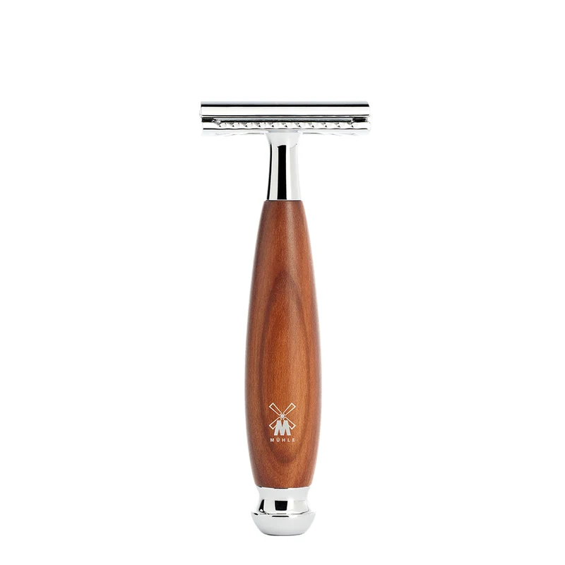 Vivo Safety Razor Shaving Set 4-Piece - Plum Wood