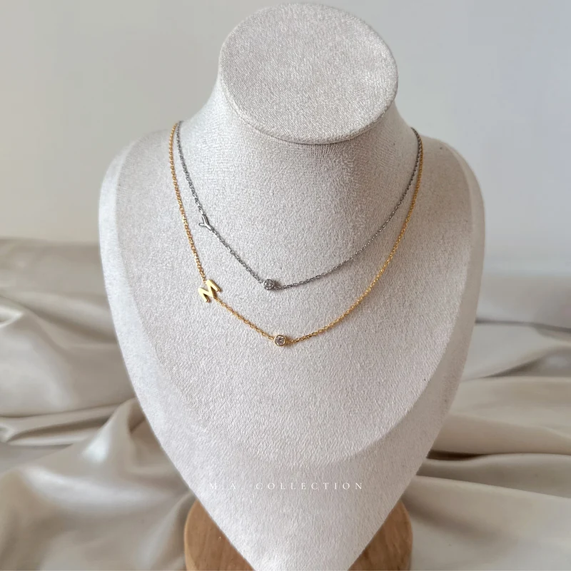 Inital 925 Silver Bubble Necklace