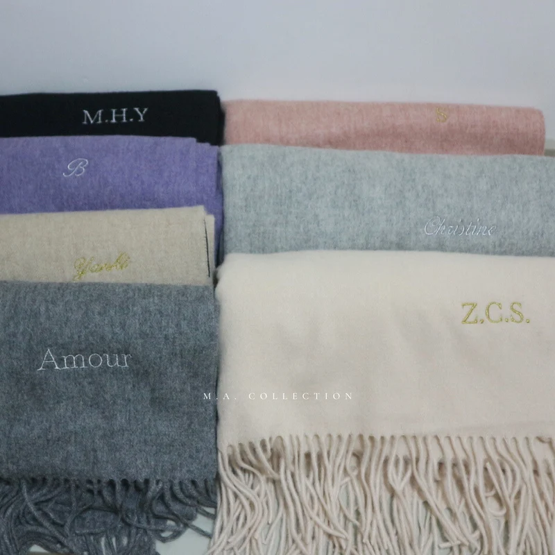 100%羊毛定製刺繡披肩