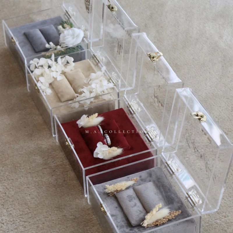 Clear Acrylic Wedding Ring Box