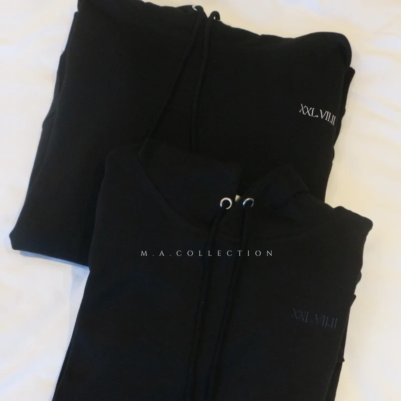 定制刺繡couple hoodies
