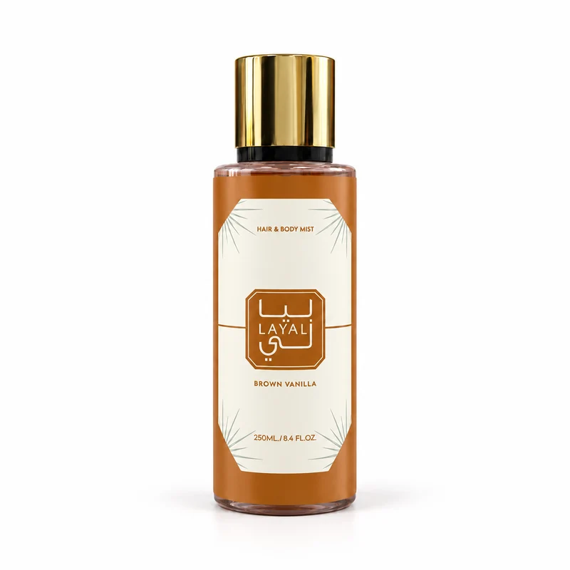 Brown Vanilla – Brume Parfumée Vanille Corps & Cheveux 250 ml – Layali