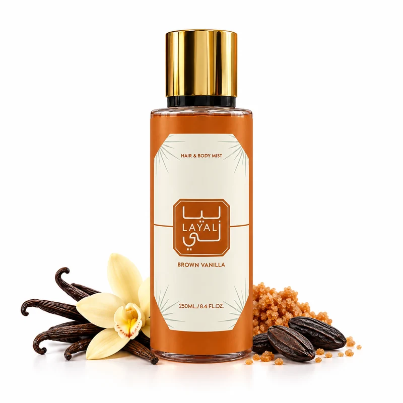 Brown Vanilla – Brume Parfumée Vanille Corps & Cheveux 250 ml – Layali