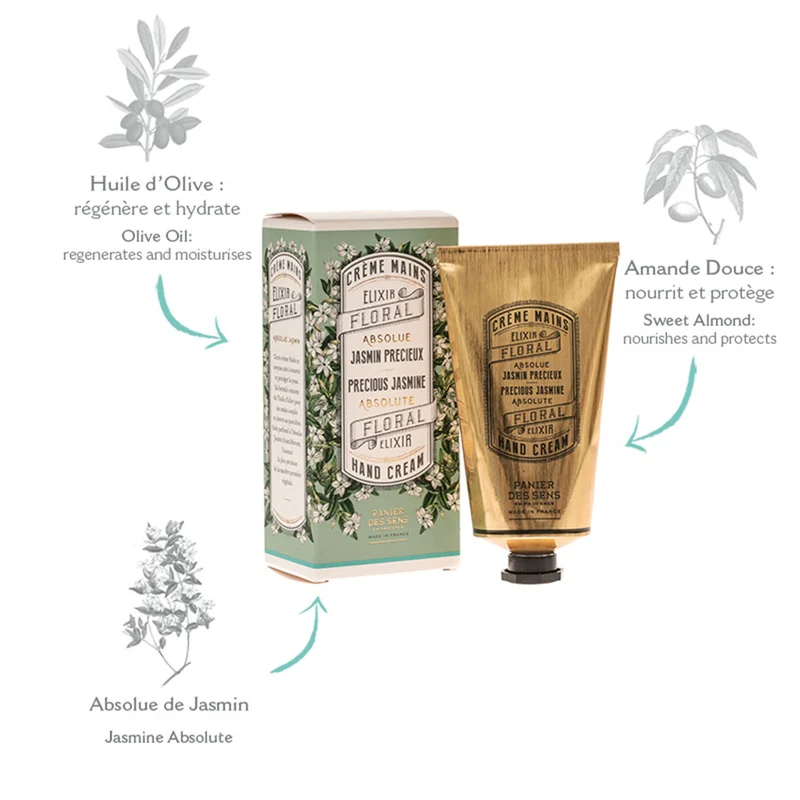 Pack 4 crèmes mains 75ml multi-senteurs - Jasmin, Fleur d'oranger, Miel, Amande
