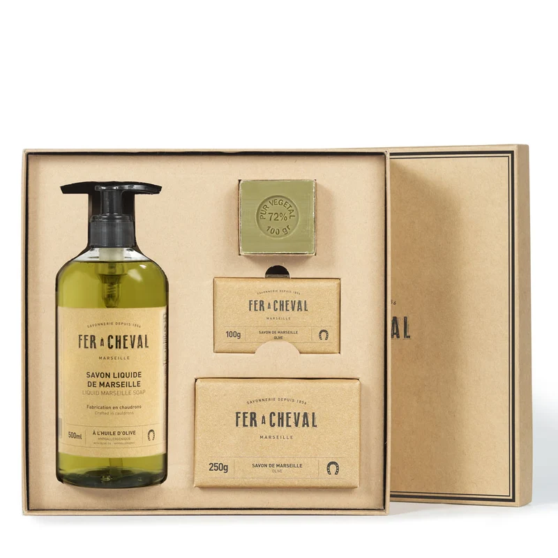 Coffret Cadeau 100% Savon de Marseille Pur Olive