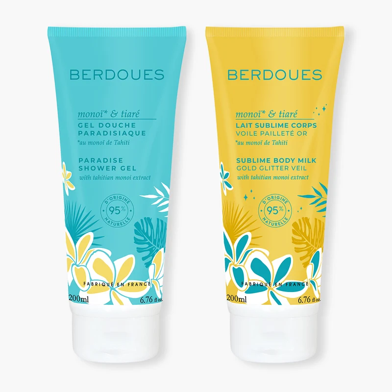Duo Gel douche et Lait Corps Pailleté Monoï & Tiaré