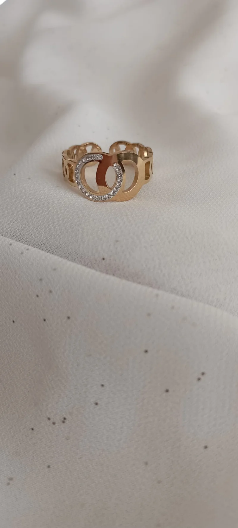 Bague Cercle strass en Acier Inoxydable
