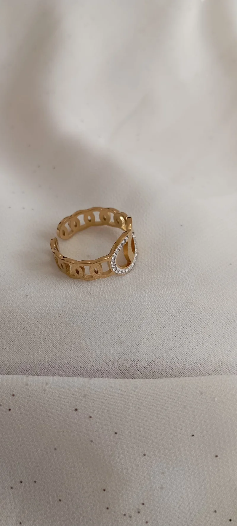 Bague Cercle strass en Acier Inoxydable