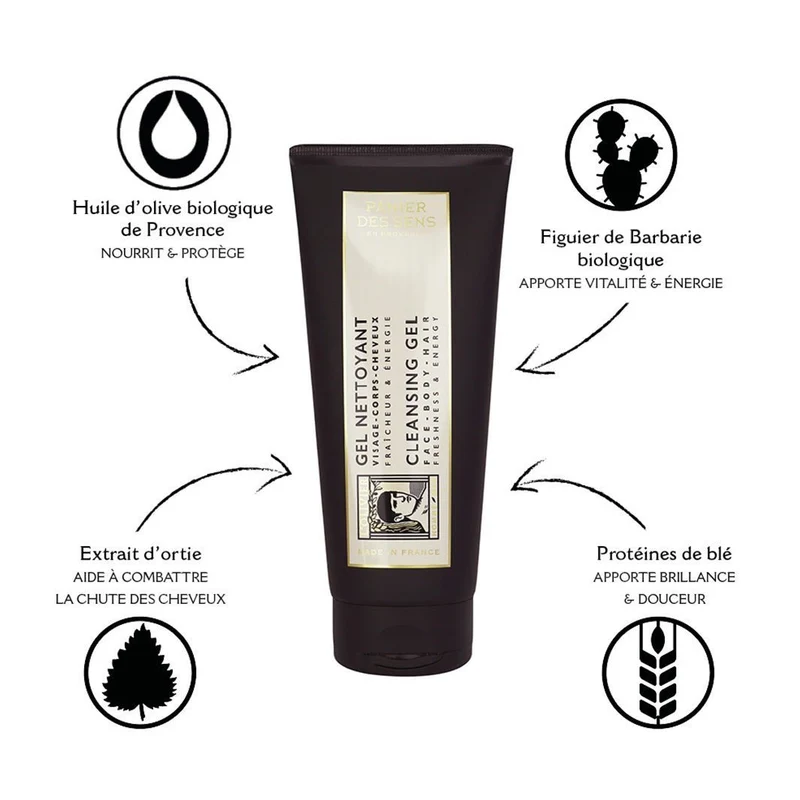 Gel nettoyant corps, visage et cheveux - Hydratation et Énergie