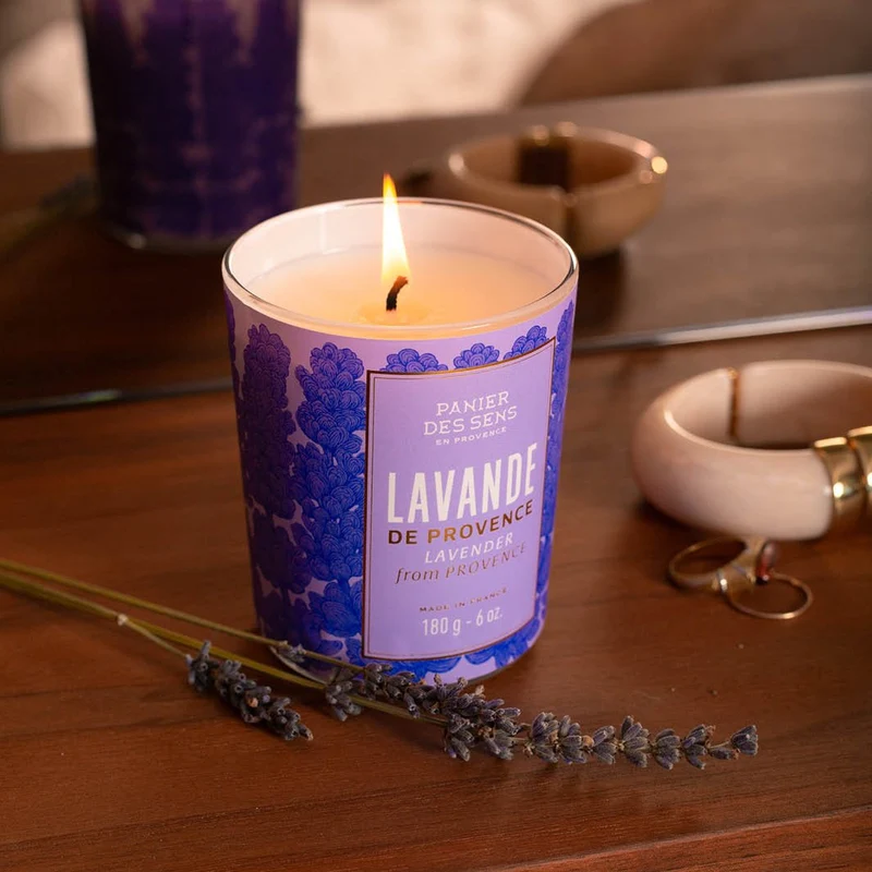 Bougie Lavande Iconique 180g – Cire végétale & parfum relaxant