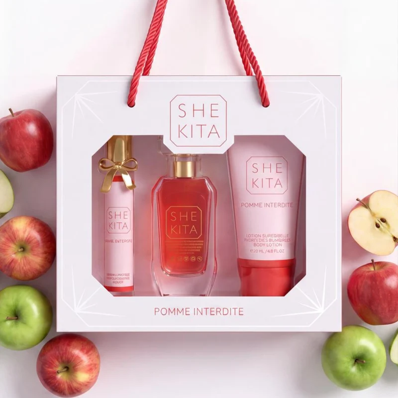 Coffret Pomme Interdite - Shekita - Coffret Eau de parfum & Lotion coporelle parfumée