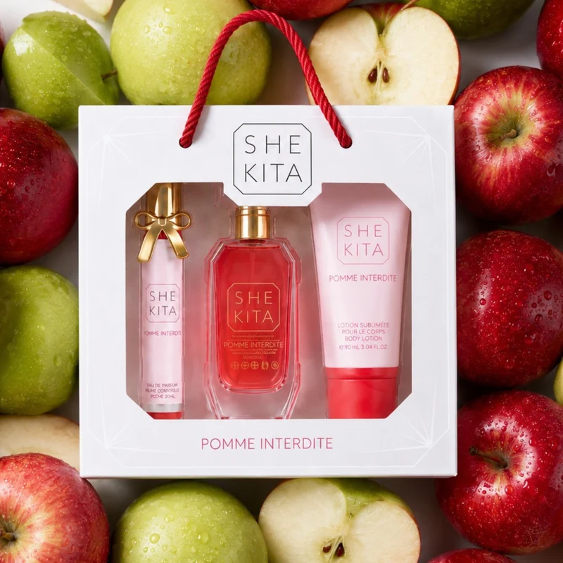 Coffret Pomme Interdite - Shekita - Coffret Eau de parfum & Lotion coporelle parfumée
