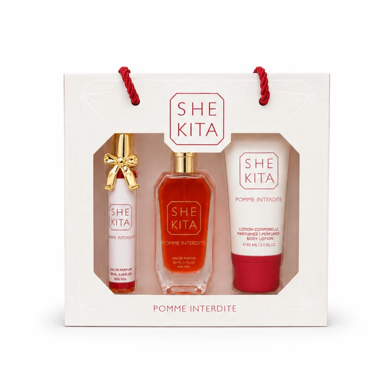Coffret Pomme Interdite - Shekita - Coffret Eau de parfum & Lotion coporelle parfumée