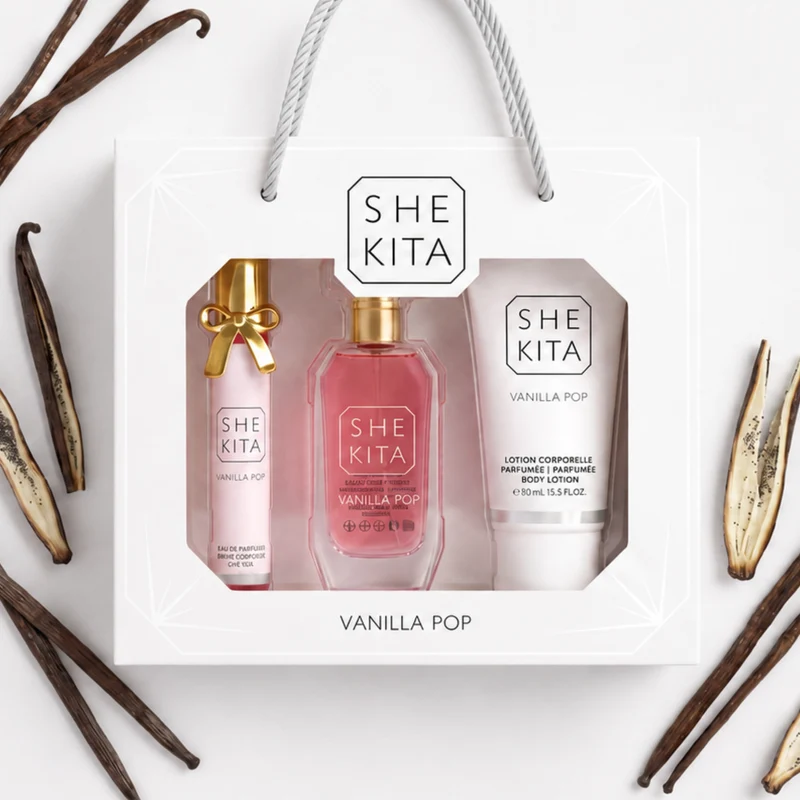 Coffret Vanilla Pop - Shekita - Coffret Eau de parfum & Lotion coporelle parfumée