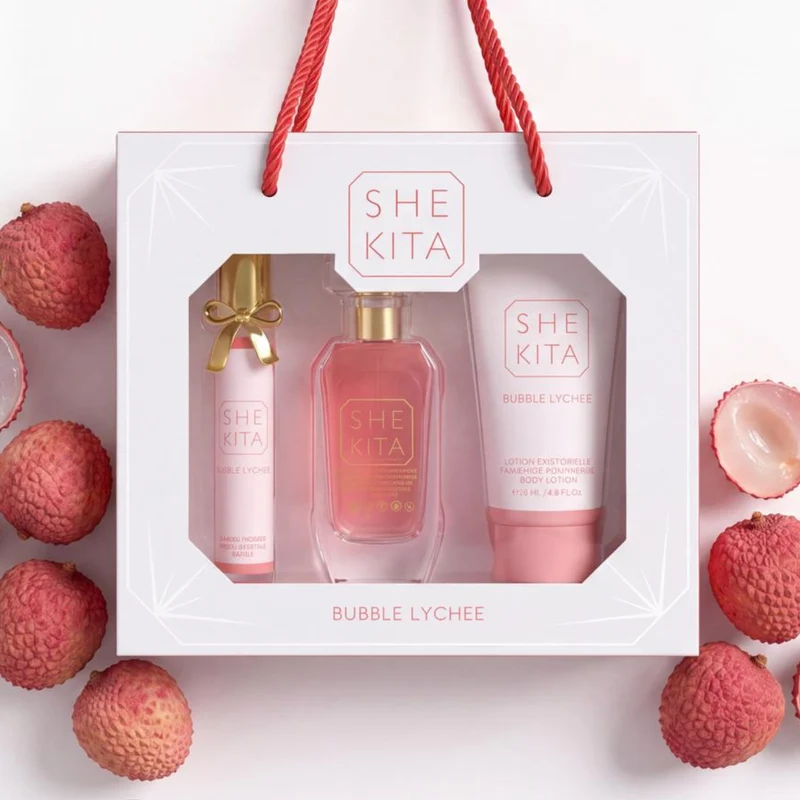 Coffret Bubble Lychee - Shekita - Coffret Eau de parfum & Lotion coporelle parfumée