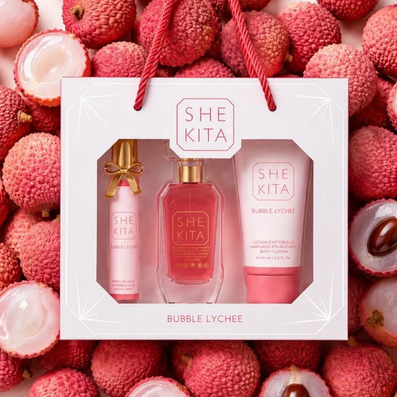 Coffret Bubble Lychee - Shekita - Coffret Eau de parfum & Lotion coporelle parfumée