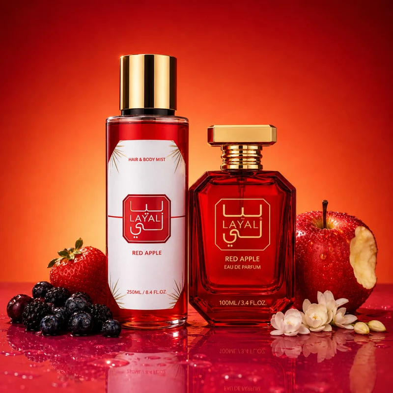 Coffret Red Apple - Coffret Eau de parfaum 100ml & Brume Corps et cheveux250ml - Layali