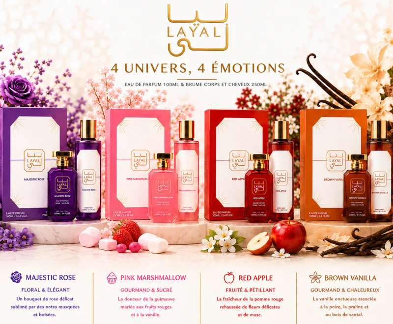 Coffret Red Apple - Coffret Eau de parfaum 100ml & Brume Corps et cheveux250ml - Layali