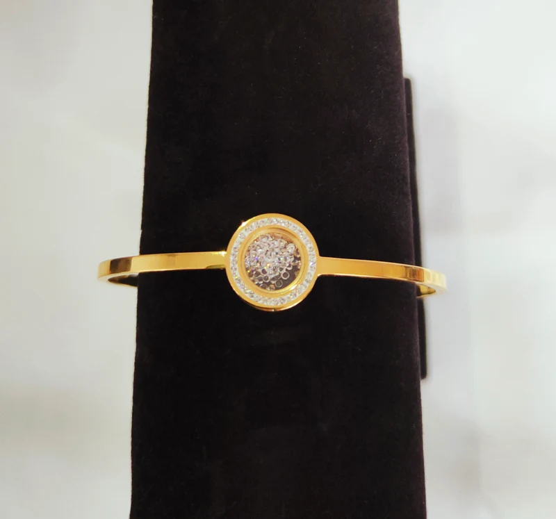 Bracelet rigide cadran strass