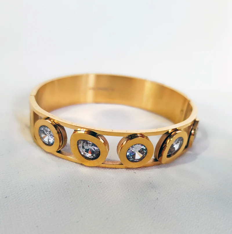Bracelet rigide rock strass