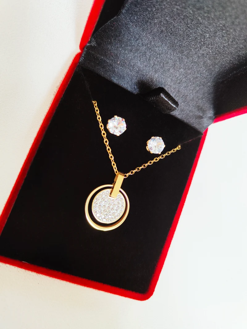 Coffret double cercle strassé