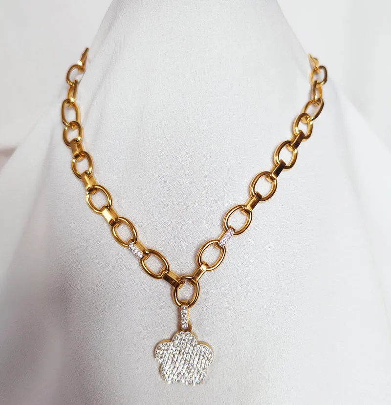 Chaine flower strass