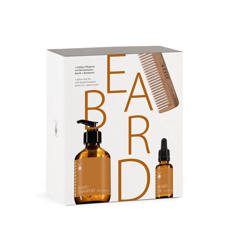 Beard Care Set, 4-Piece, Rowan & Walnut, Vegan
