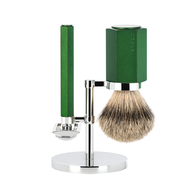 Shaving Set Hexagon - Forest - Saf.Razor - Dashaar