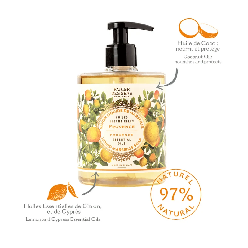 Savon de Marseille liquide | Huile Essentielle de Provence 500ml