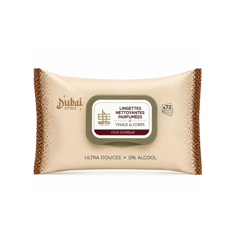 Lingettes parfumées visage & corps - Oud suprême - Dubai style 0% Alcool