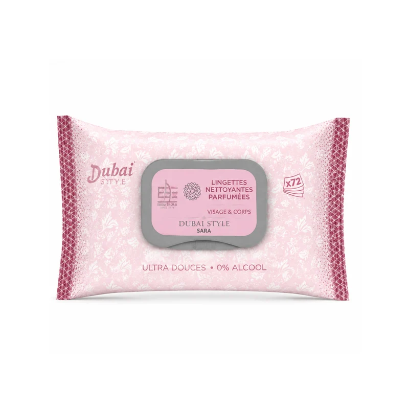 Lingettes parfumées visage & corps - Sara - Dubai style 0% Alcool
