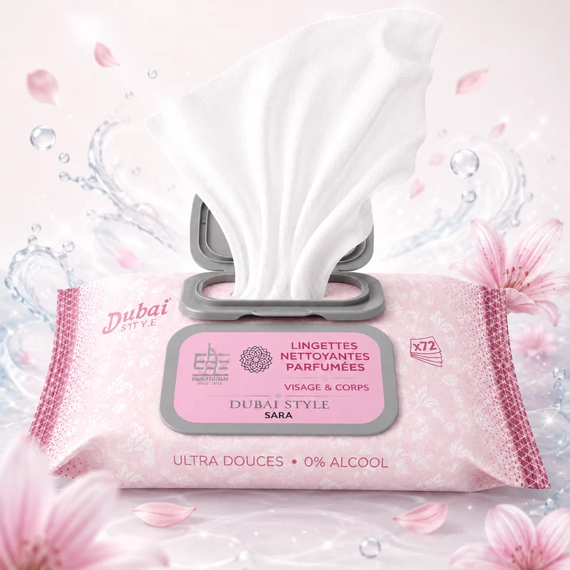 Lingettes parfumées visage & corps - Sara - Dubai style 0% Alcool