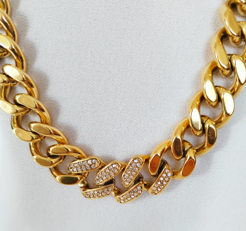 Collier chaine strass