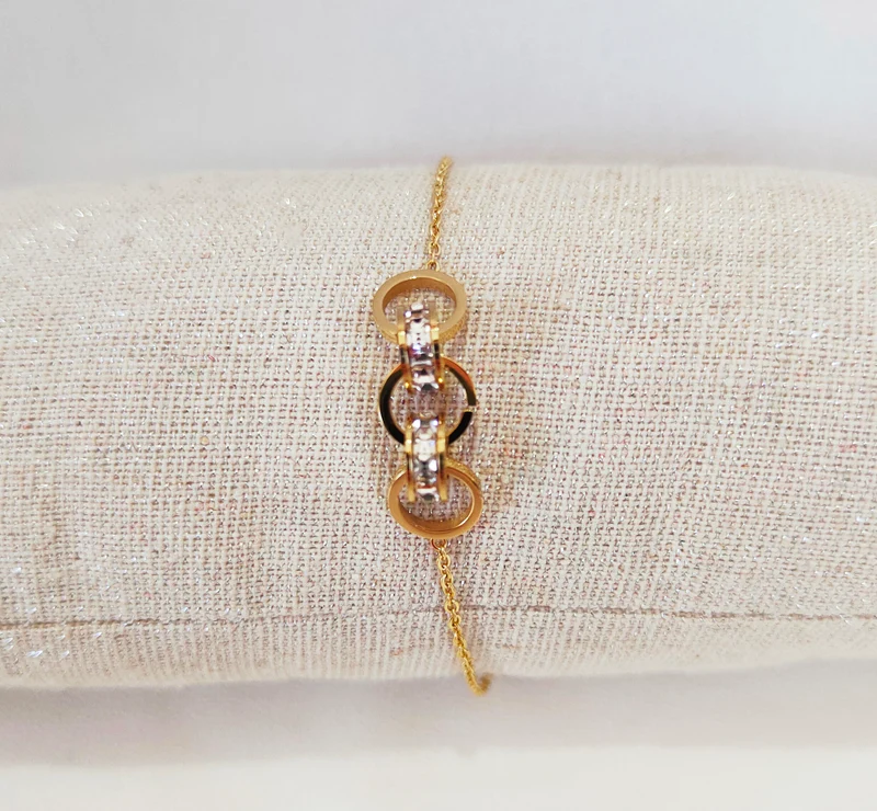 Gourmette maille de strass - 22,5 cm