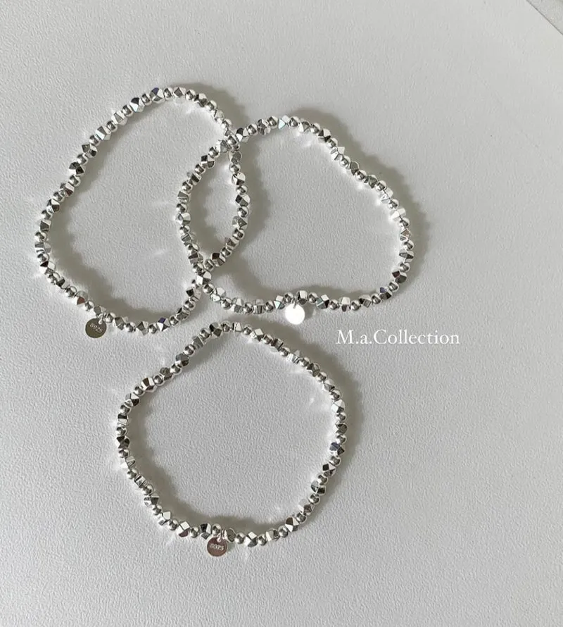超簡約的不規則925銀碎銀手鍊