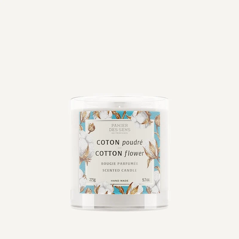 Bougie parfumée cire végétale - Parfum Coton Poudré 275g