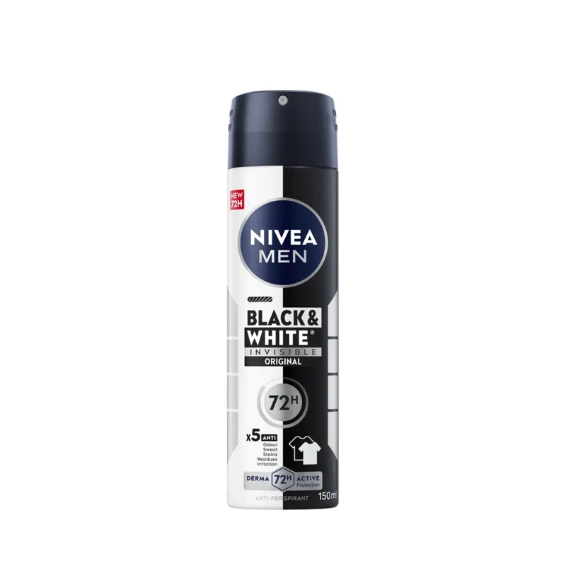 Black & White Invisible Anti-Transpirant Spray 150 ml - NIVEA MEN