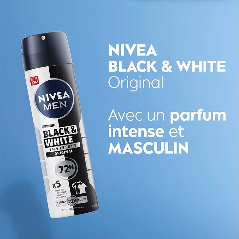 Black & White Invisible Anti-Transpirant Spray 150 ml - NIVEA MEN