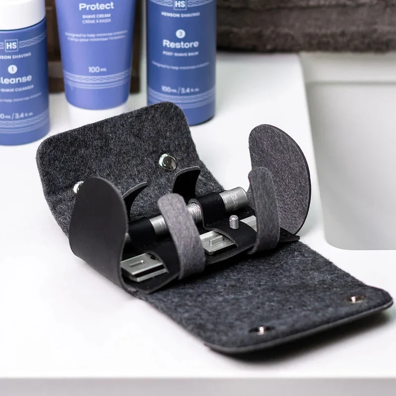 Black Travel Razor Case