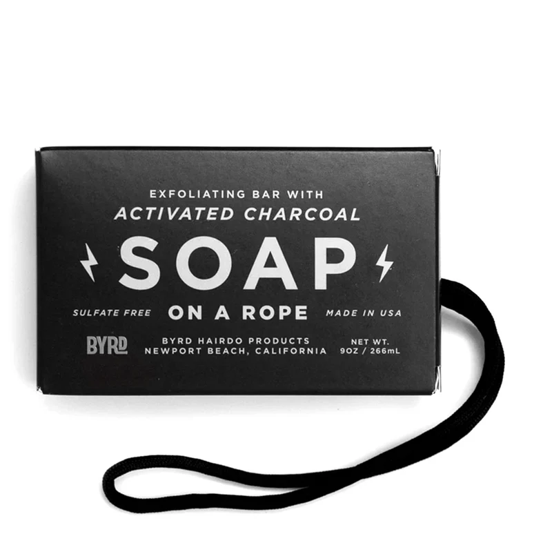 Soap on a Rope Exfoliating Bar With Activated Charcoal