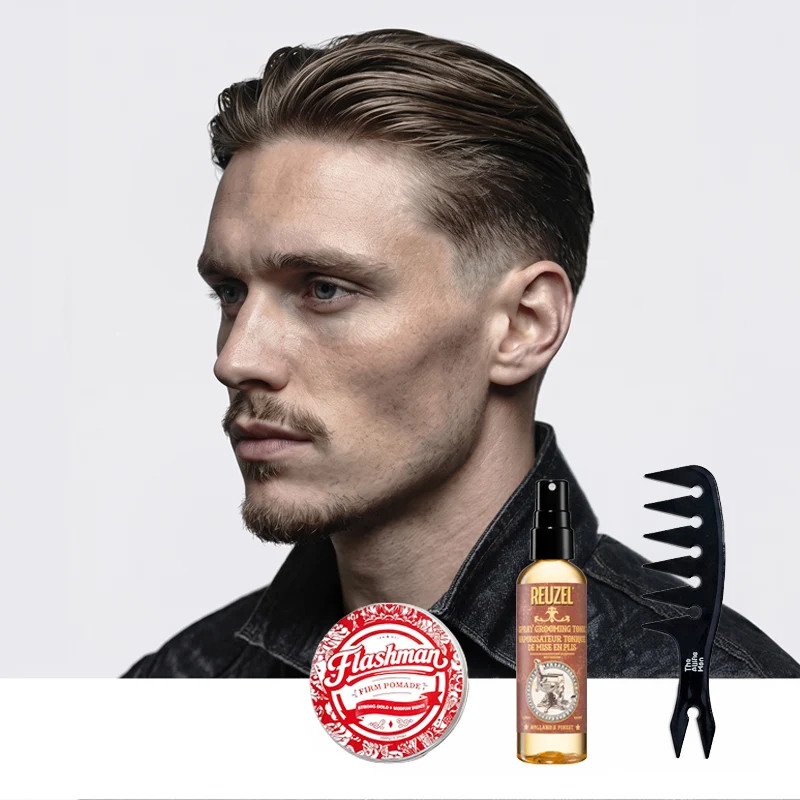 Slick Back Middle Part - Styling Kit