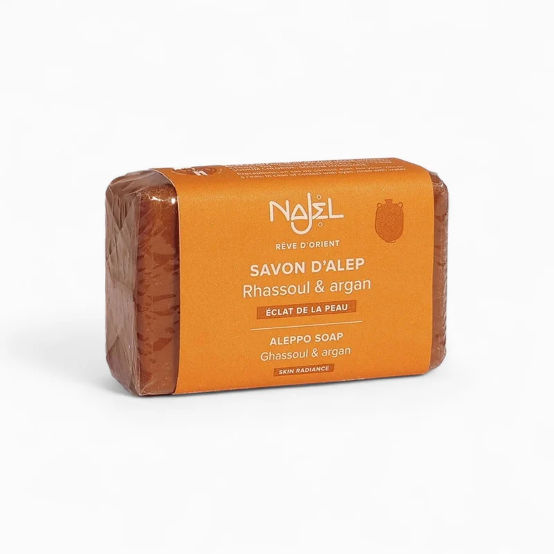 Savon d'Alep au rhassoul et à l'huile d'argan 100 gr - Najel
